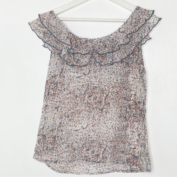 Anthropologie Tulle sheer ruffle confetti flutter tank - size medium - Picture 2 of 8